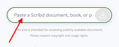 Paste the Scribd URL into the downloader tool